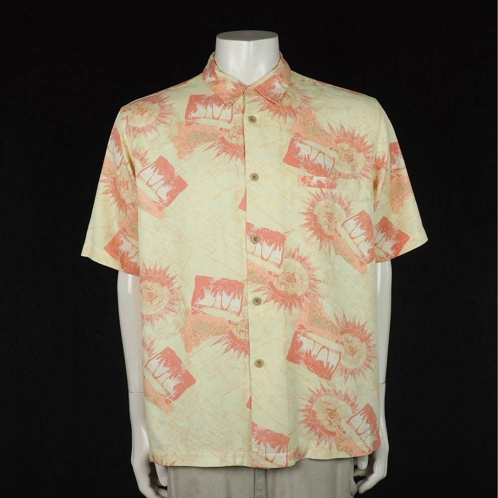 Nat Nast Luxury Originals 100% Silk Button Down Shirt Mens Large Floral Hawaiian